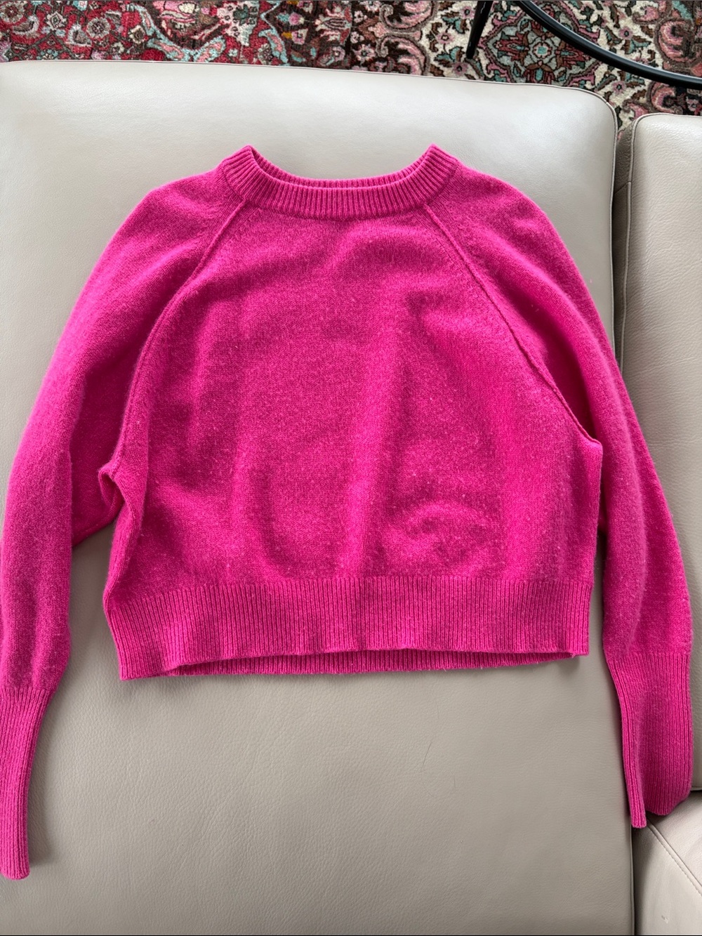 Babaton Aritzia Fuchsia cashmere Crewneck Sweater